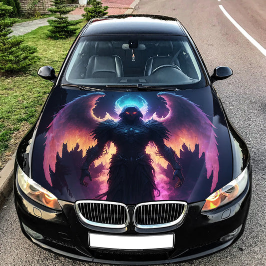Ghostly Angel Hood Wrap – Custom Vinyl Decal for Cars, Trucks & SUVs