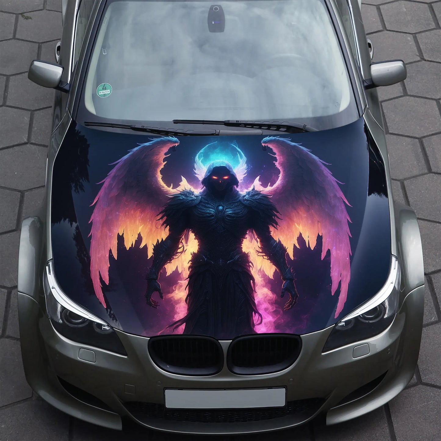 Ghostly Angel Hood Wrap – Custom Vinyl Decal for Cars, Trucks & SUVs