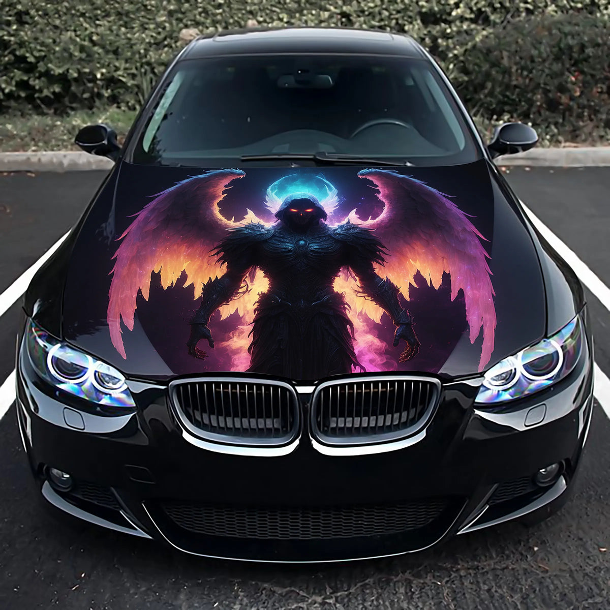 Ghostly Angel Hood Wrap – Custom Vinyl Decal for Cars, Trucks & SUVs