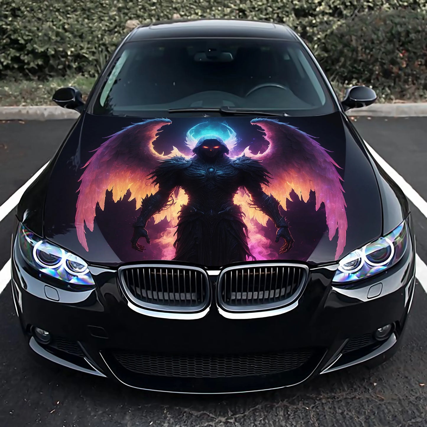 Ghostly Angel Hood Wrap – Custom Vinyl Decal for Cars, Trucks & SUVs