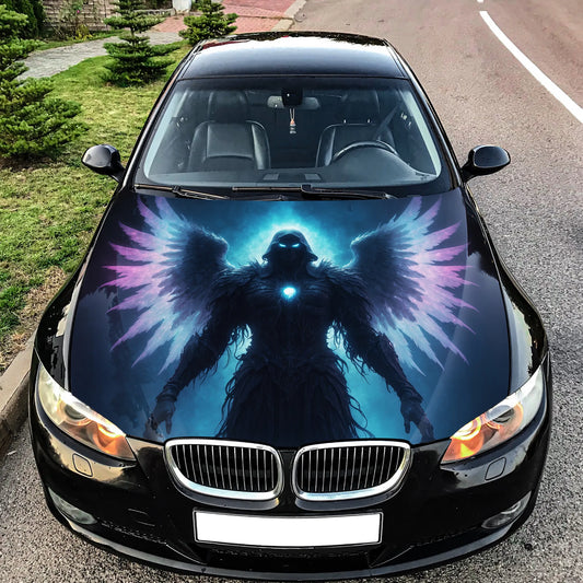 Ghostly Angel Hood Wrap – Custom Vinyl Decal for Cars, Trucks & SUVs L