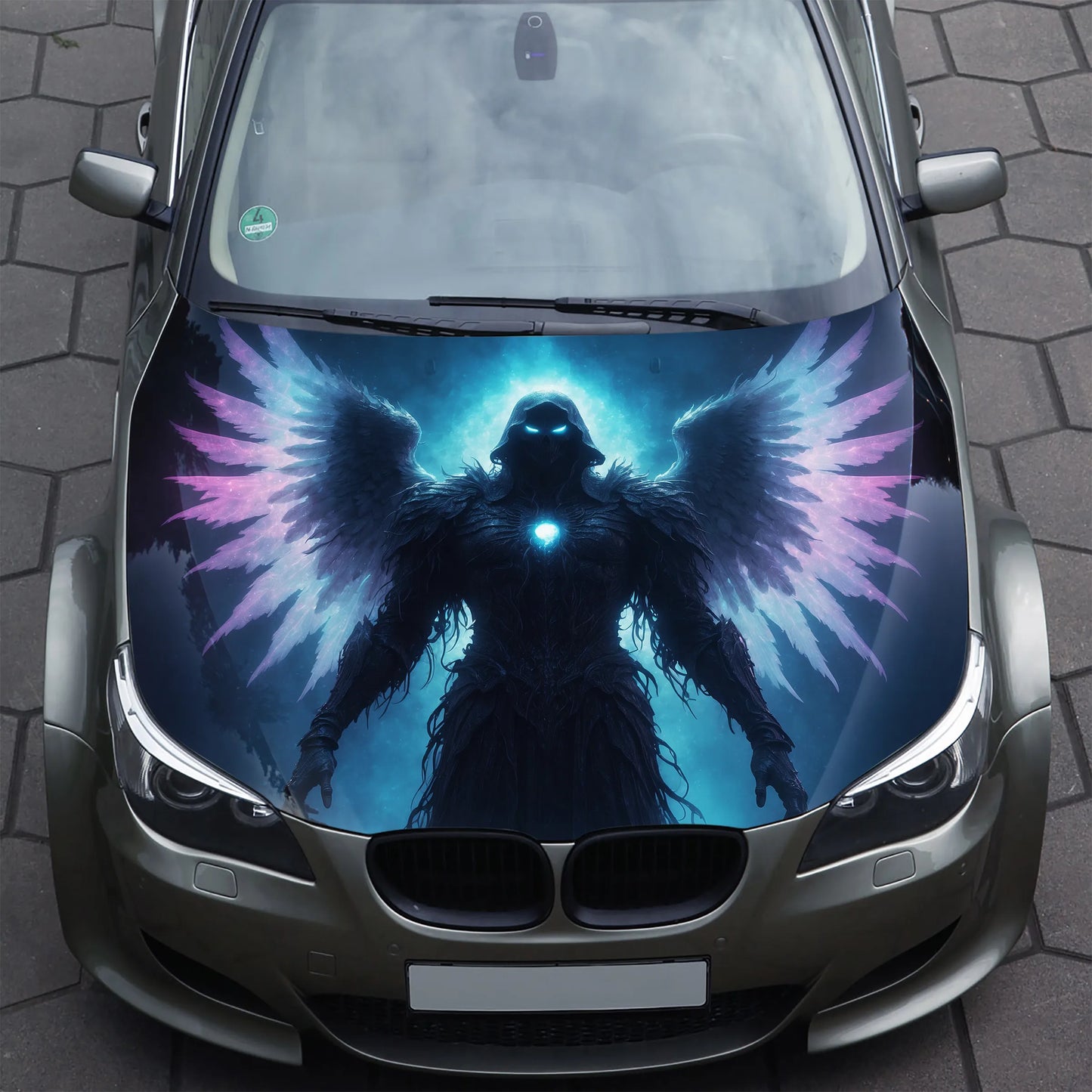 Ghostly Angel Hood Wrap – Custom Vinyl Decal for Cars, Trucks & SUVs L