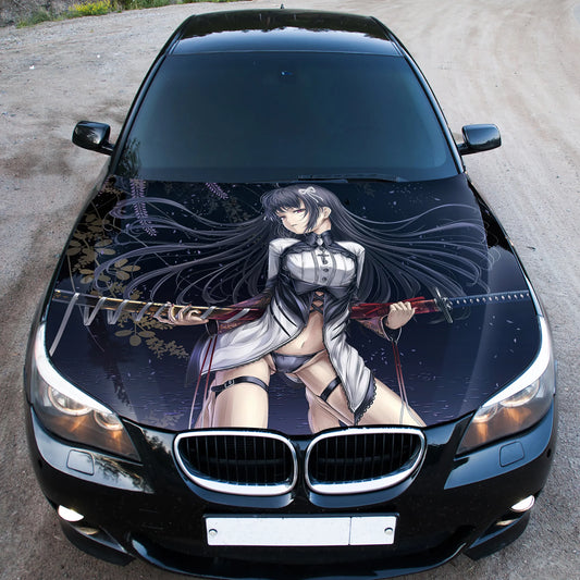 Girl with Katana Hood Wrap – Custom Vinyl Decal for Cars, Trucks & SUVs