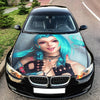 Girl X Blue Hair Hood Wrap – Custom Vinyl Decal for Cars, Trucks & SUVs