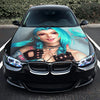 Girl X Blue Hair Hood Wrap – Custom Vinyl Decal for Cars, Trucks & SUVs