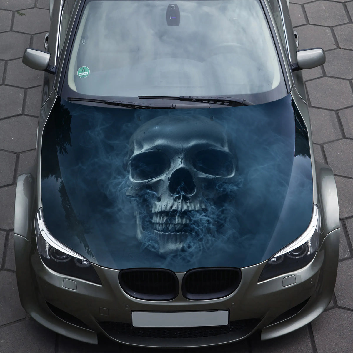 Gothic Skull Smoke Hood Wrap – Custom Vinyl Decal for Cars, Trucks & SUVs