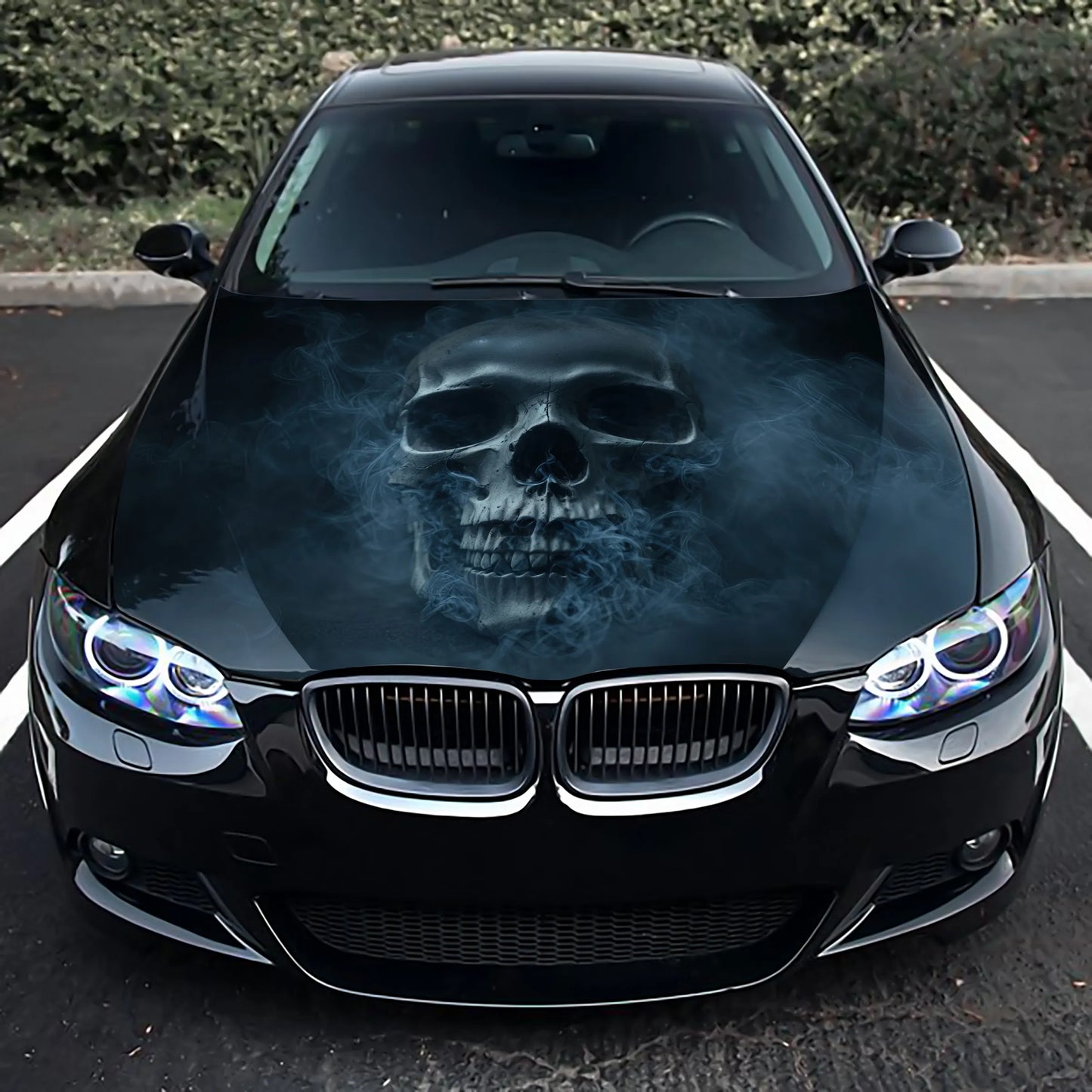 Gothic Skull Smoke Hood Wrap – Custom Vinyl Decal for Cars, Trucks & SUVs
