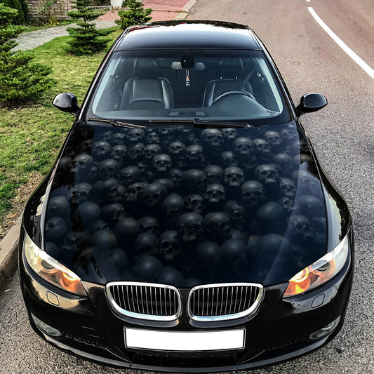 Gothic Skulls Pile Hood Wrap – Custom Vinyl Decal for Cars, Trucks & SUVs