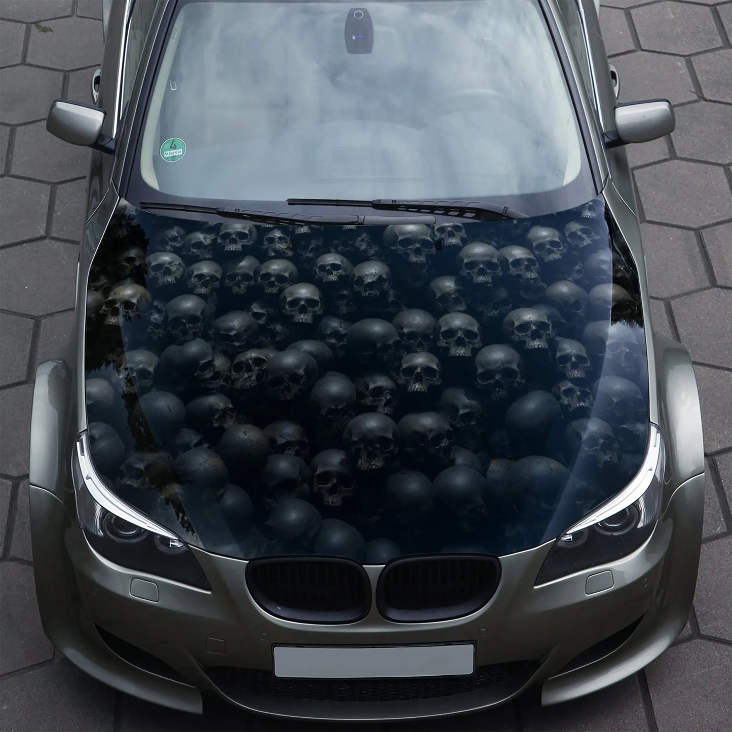 Gothic Skulls Pile Hood Wrap – Custom Vinyl Decal for Cars, Trucks & SUVs