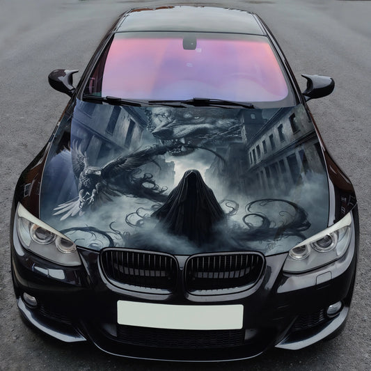 Grim Reaper Eagle Wolf Hood Wrap – Custom Vinyl Decal for Cars, Trucks & SUVs