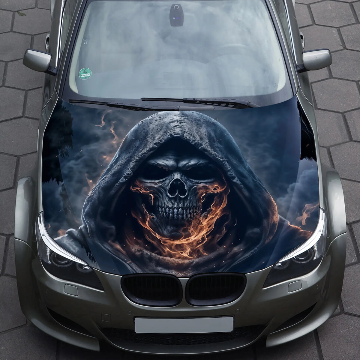 Grim Reaper Fire Hood Wrap – Custom Vinyl Decal for Cars, Trucks & SUVs