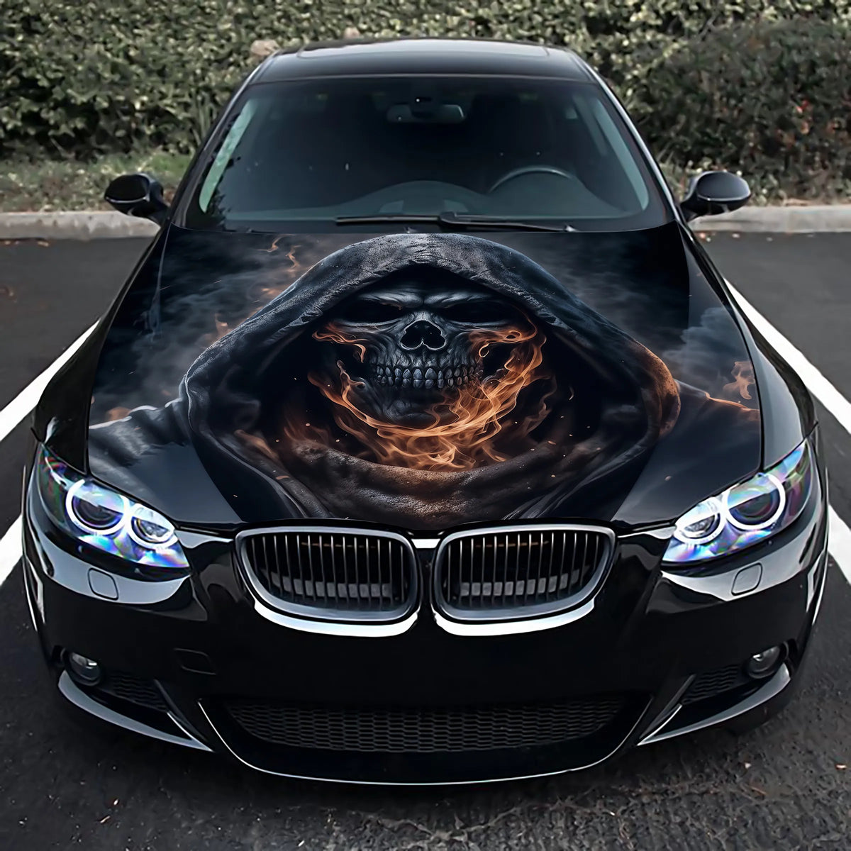 Grim Reaper Fire Hood Wrap – Custom Vinyl Decal for Cars, Trucks & SUVs