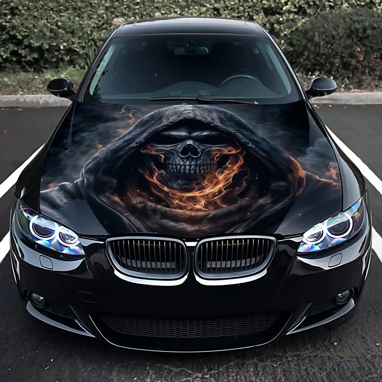 Grim Reaper Fire Hood Wrap – Custom Vinyl Decal for Cars, Trucks & SUVs
