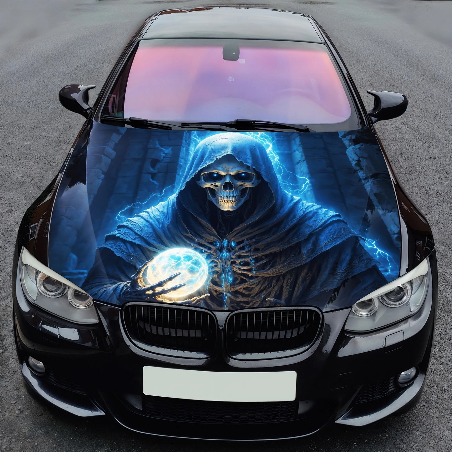 Grim Reaper Magic Orb Hood Wrap – Custom Vinyl Decal for Cars, Trucks & SUVs