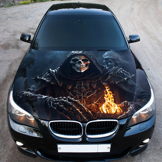 Grim Reaper Skull Hood Wrap – Custom Vinyl Decal for Cars, Trucks & SUVs