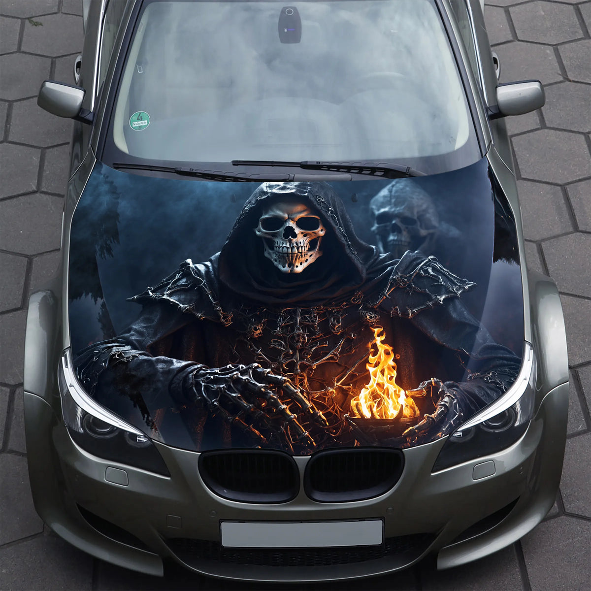 Grim Reaper Skull Hood Wrap – Custom Vinyl Decal for Cars, Trucks & SUVs