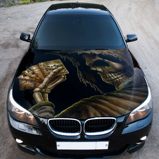 Grim Reaper Skull Hood Wrap – Custom Vinyl Decal for Cars, Trucks & SUVs