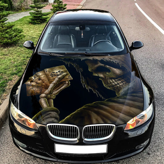 Grim Reaper Skull Hood Wrap – Custom Vinyl Decal for Cars, Trucks & SUVs