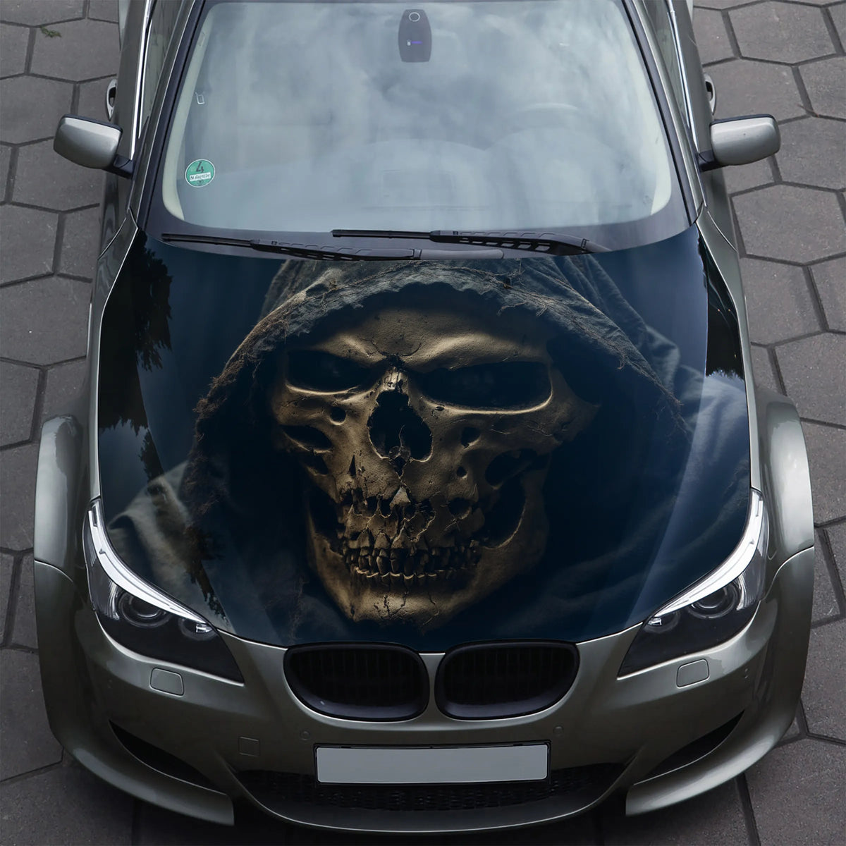 Grim Reaper Skull Hood Wrap – Custom Vinyl Decal for Cars, Trucks & SUVs