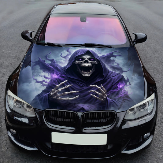 Grim Reaper Smoke Hood Wrap – Custom Vinyl Decal for Cars, Trucks & SUVs