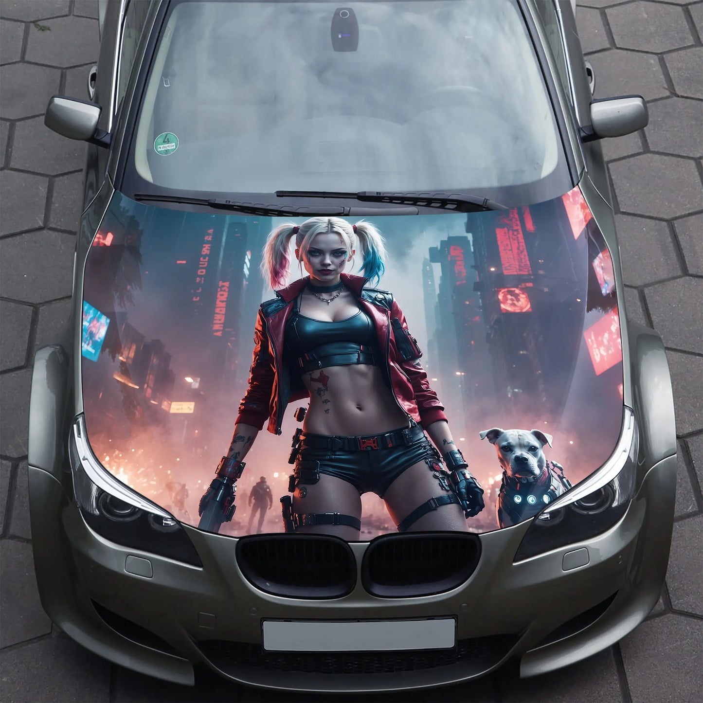 Harley Quinn Hood Wrap – Custom Vinyl Decal for Cars, Trucks & SUVs