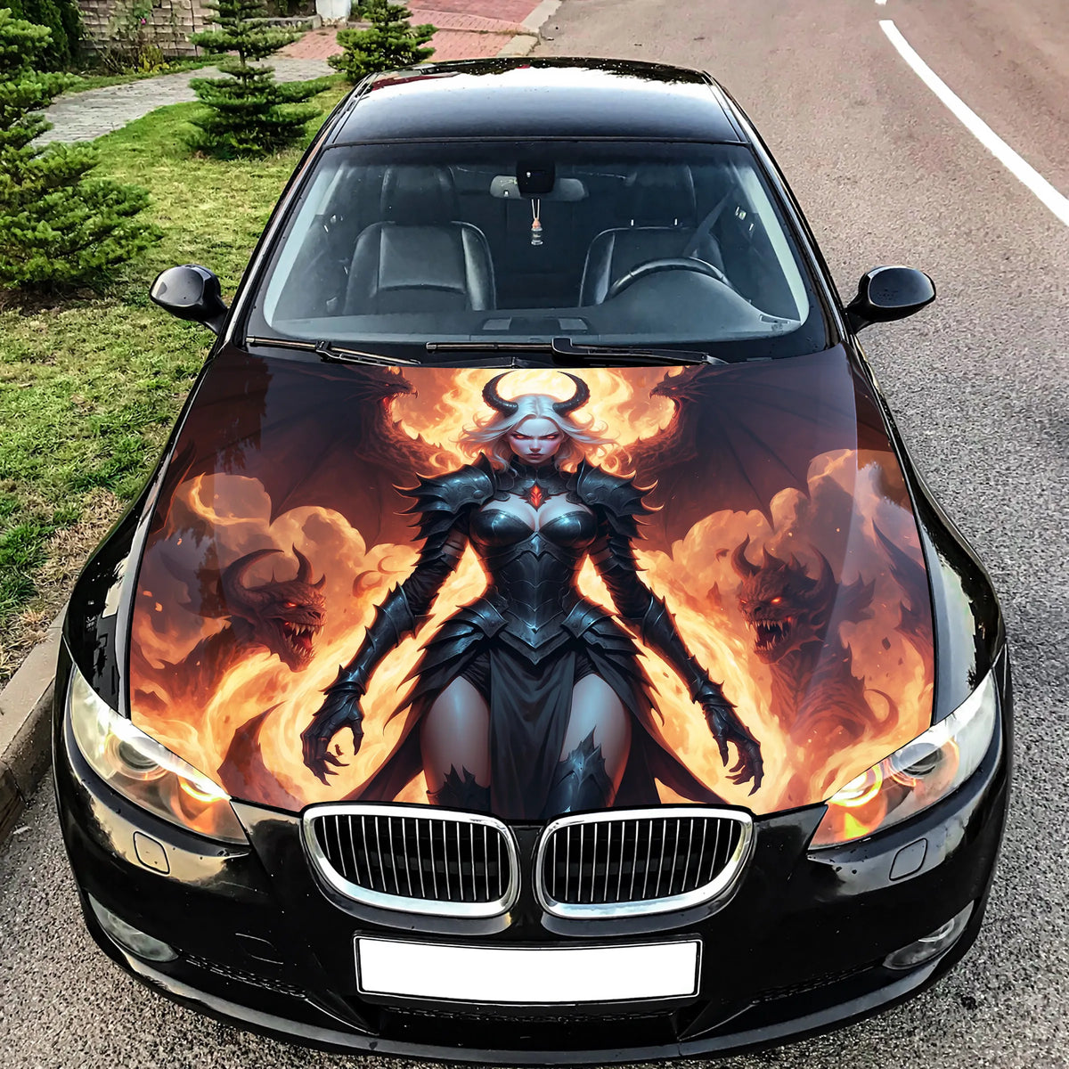 Hell Female Demon Hood Wrap – Custom Vinyl Decal for Cars, Trucks & SUVs
