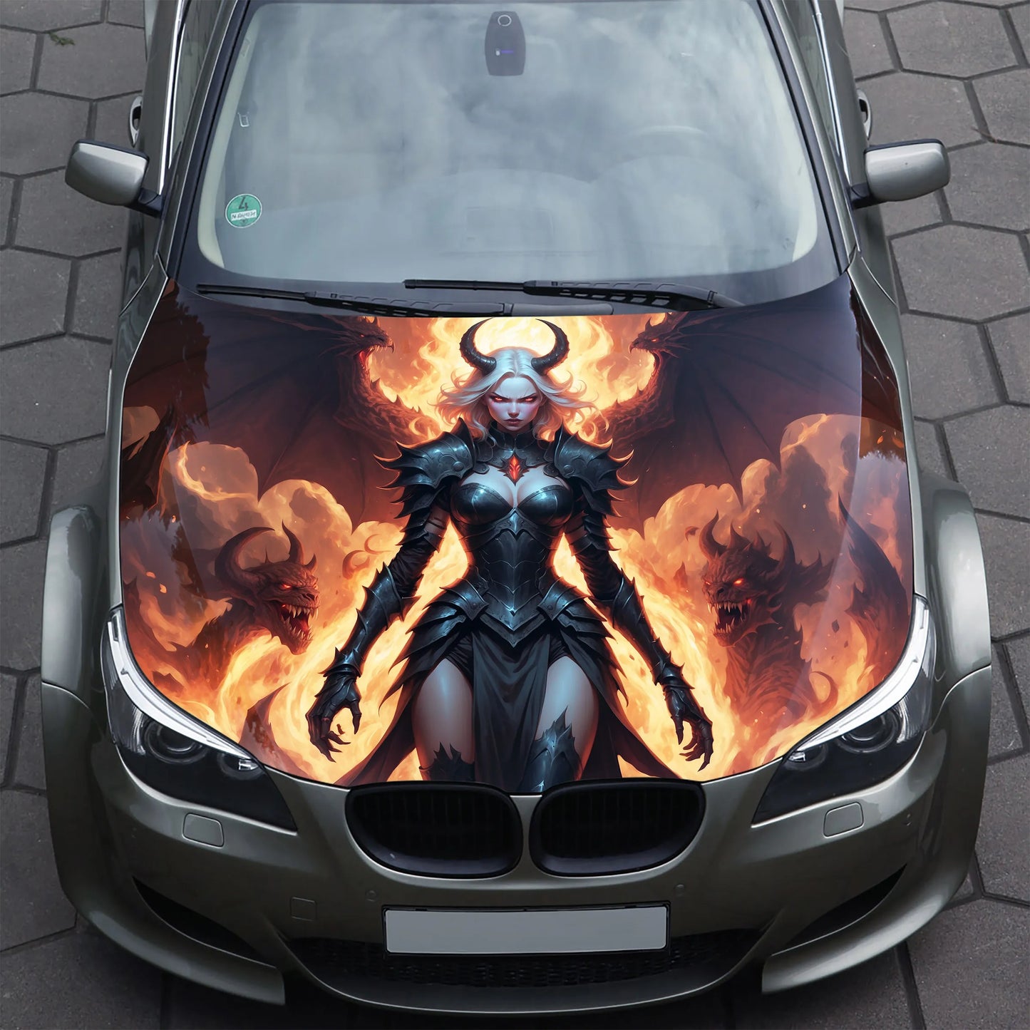 Hell Female Demon Hood Wrap – Custom Vinyl Decal for Cars, Trucks & SUVs
