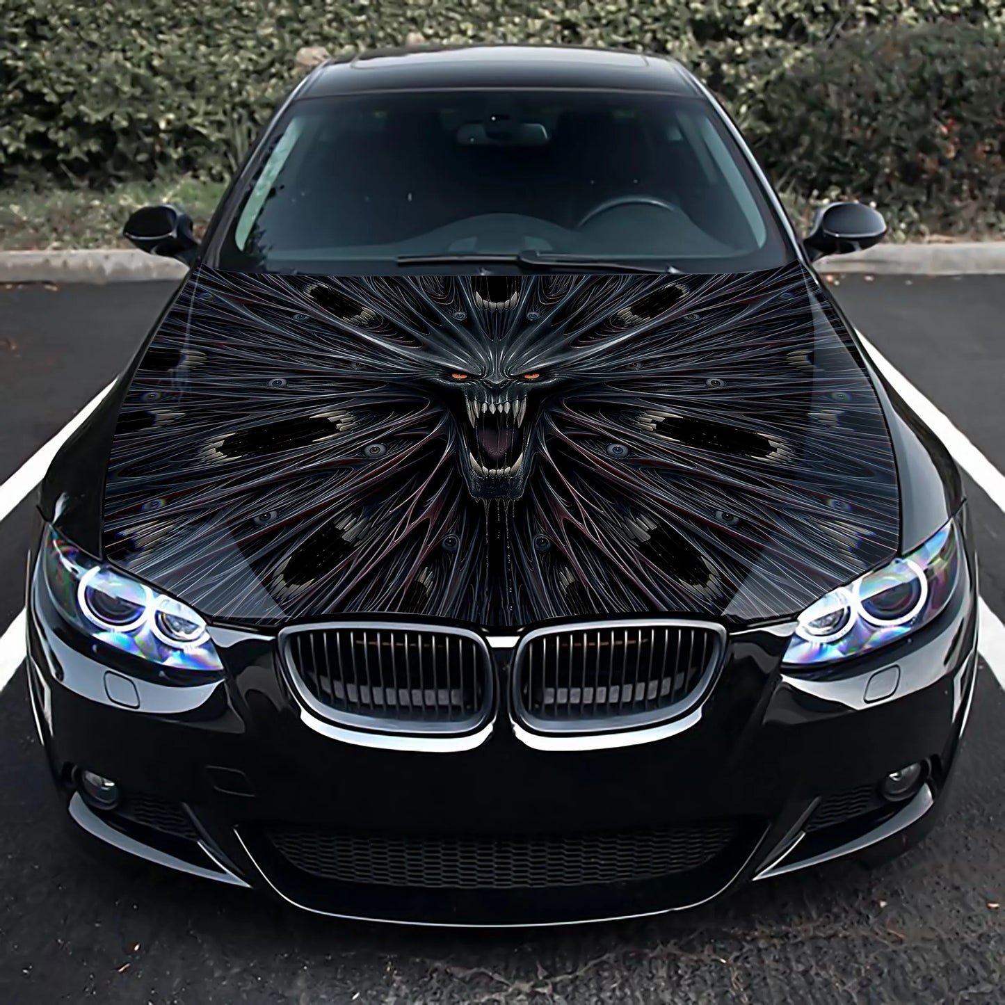 Horror Skull Hood Wrap – Custom Vinyl Decal for Cars, Trucks & SUVs