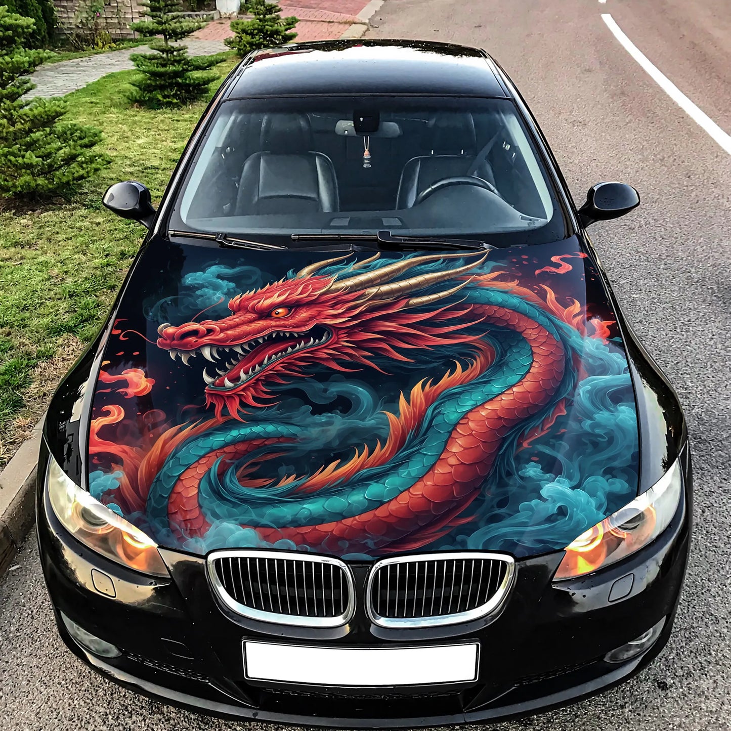 Japanese Dragon Hood Wrap – Custom Vinyl Decal for Cars, Trucks & SUVs