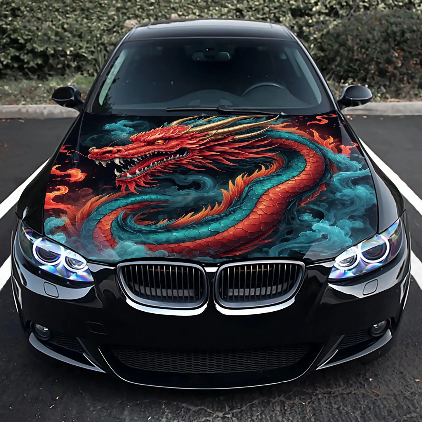 Japanese Dragon Hood Wrap – Custom Vinyl Decal for Cars, Trucks & SUVs