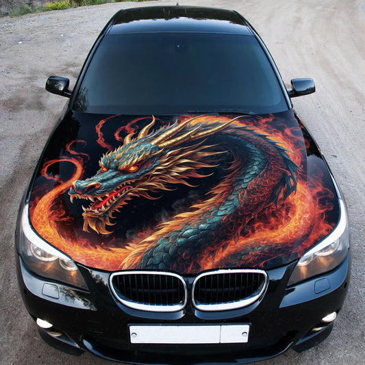 Japanese Dragon Hood Wrap – Custom Vinyl Decal for Cars, Trucks & SUVs, BZ