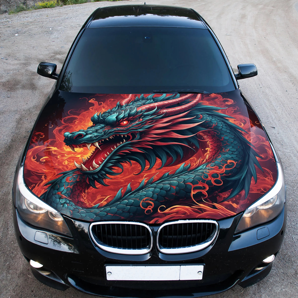 Japanese Dragon Hood Wrap – Custom Vinyl Decal for Cars, Trucks & SUVs, SS