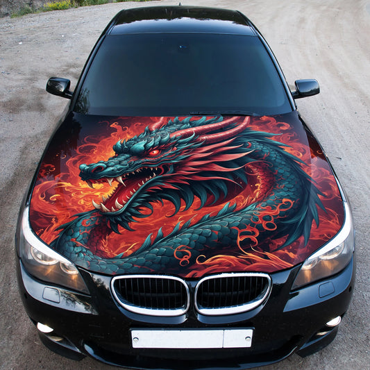Japanese Dragon Hood Wrap – Custom Vinyl Decal for Cars, Trucks & SUVs, SS