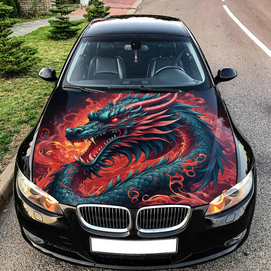 Japanese Dragon Hood Wrap – Custom Vinyl Decal for Cars, Trucks & SUVs, SS