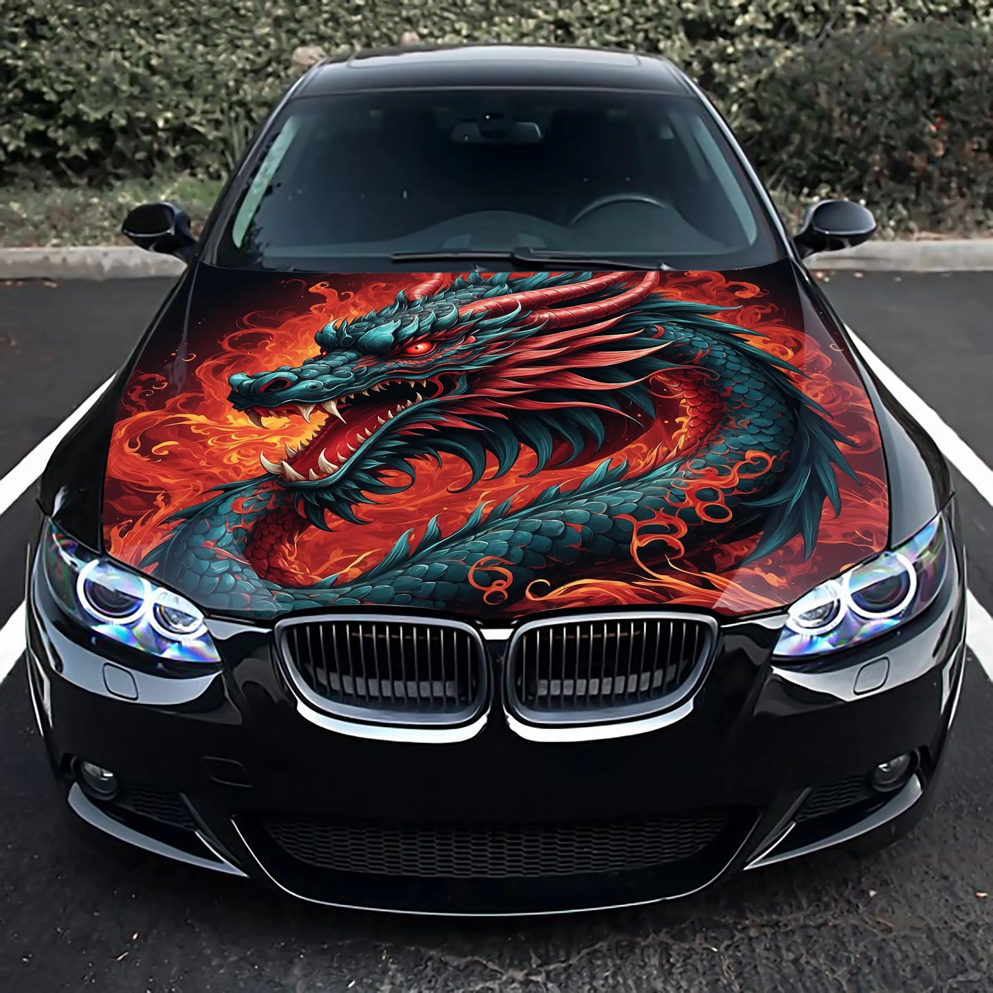 Japanese Dragon Hood Wrap – Custom Vinyl Decal for Cars, Trucks & SUVs, SS
