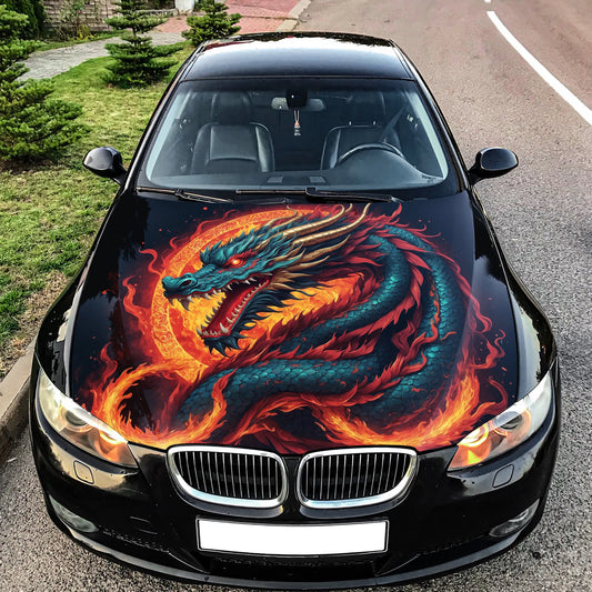 Japanese Dragon Hood Wrap – Custom Vinyl Decal for Cars, Trucks & SUVs, XL