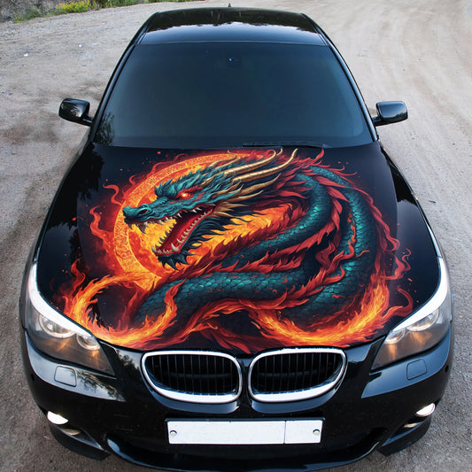 Japanese Dragon Hood Wrap – Custom Vinyl Decal for Cars, Trucks & SUVs, XL