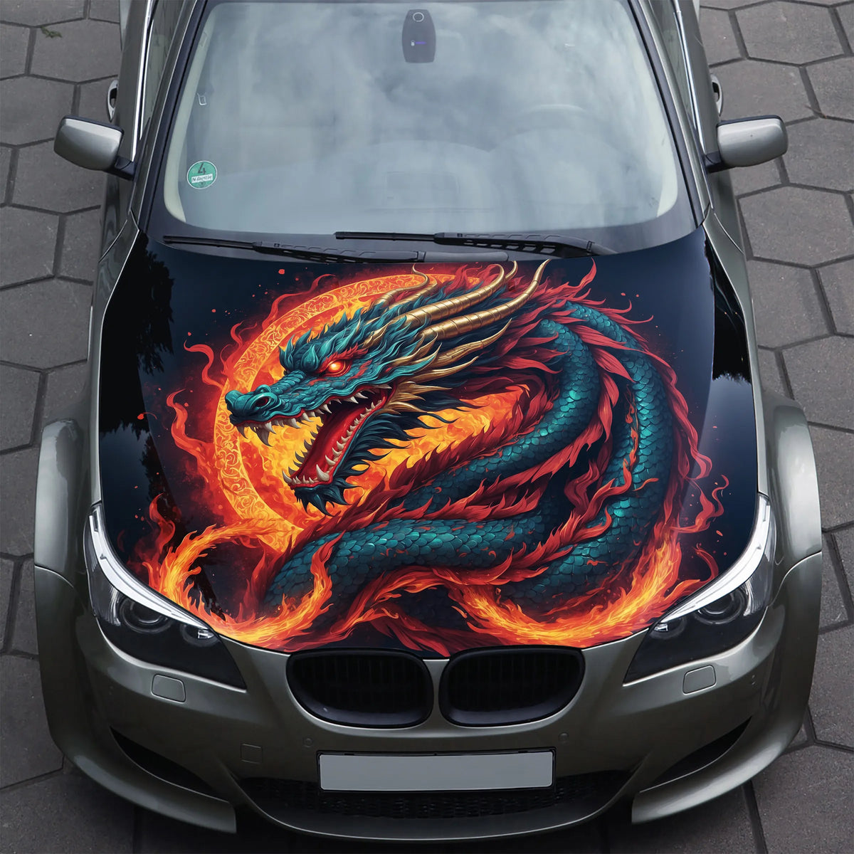 Japanese Dragon Hood Wrap – Custom Vinyl Decal for Cars, Trucks & SUVs, XL