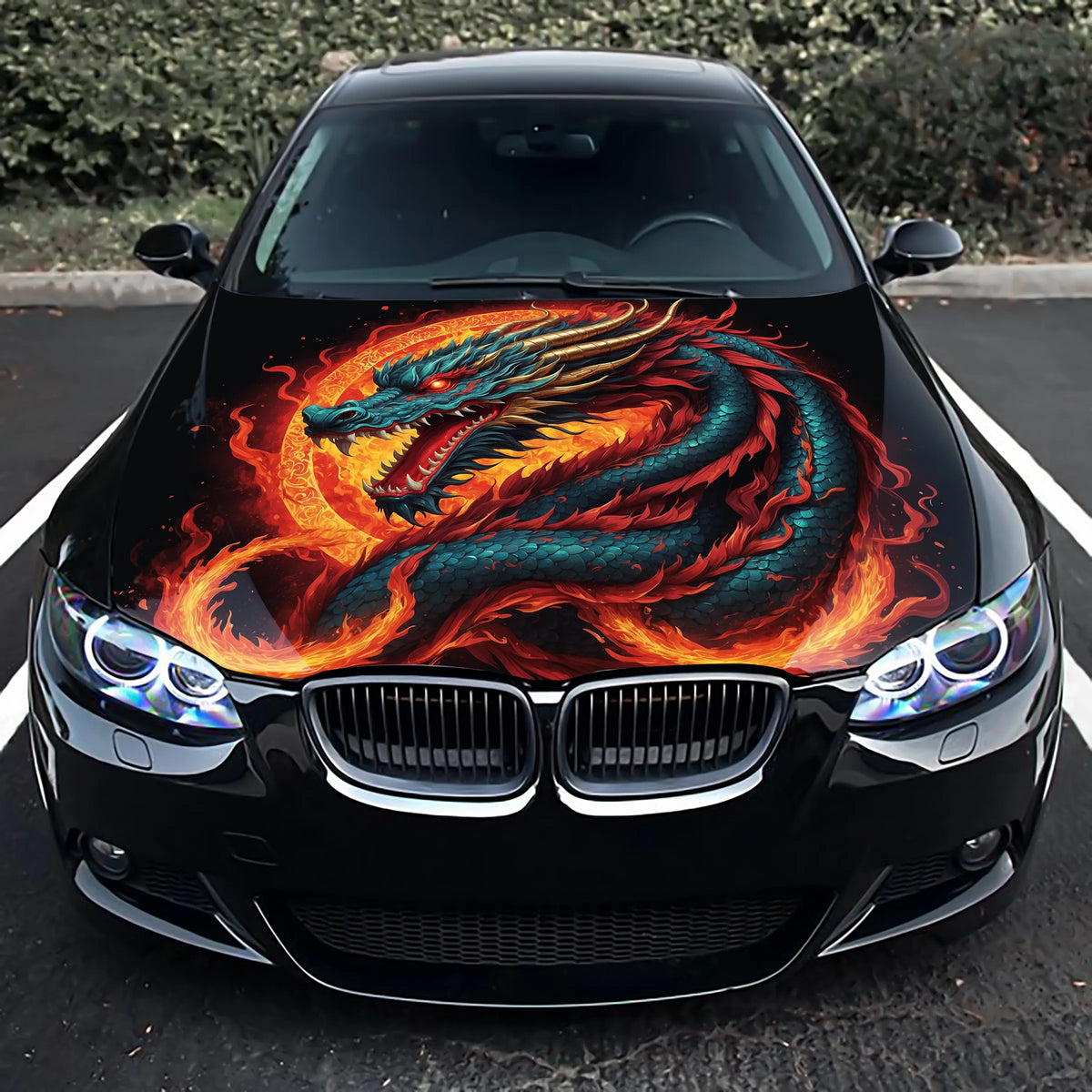 Japanese Dragon Hood Wrap – Custom Vinyl Decal for Cars, Trucks & SUVs, XL