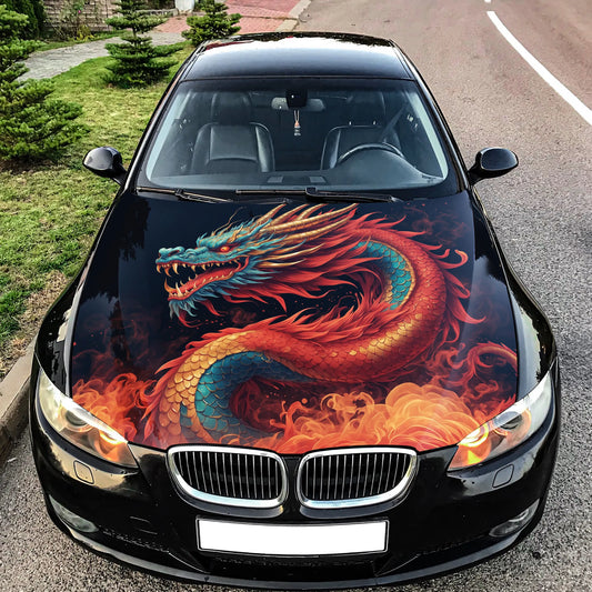 Japanese Dragon Hood Wrap – Custom Vinyl Decal for Cars, Trucks & SUVs, XX