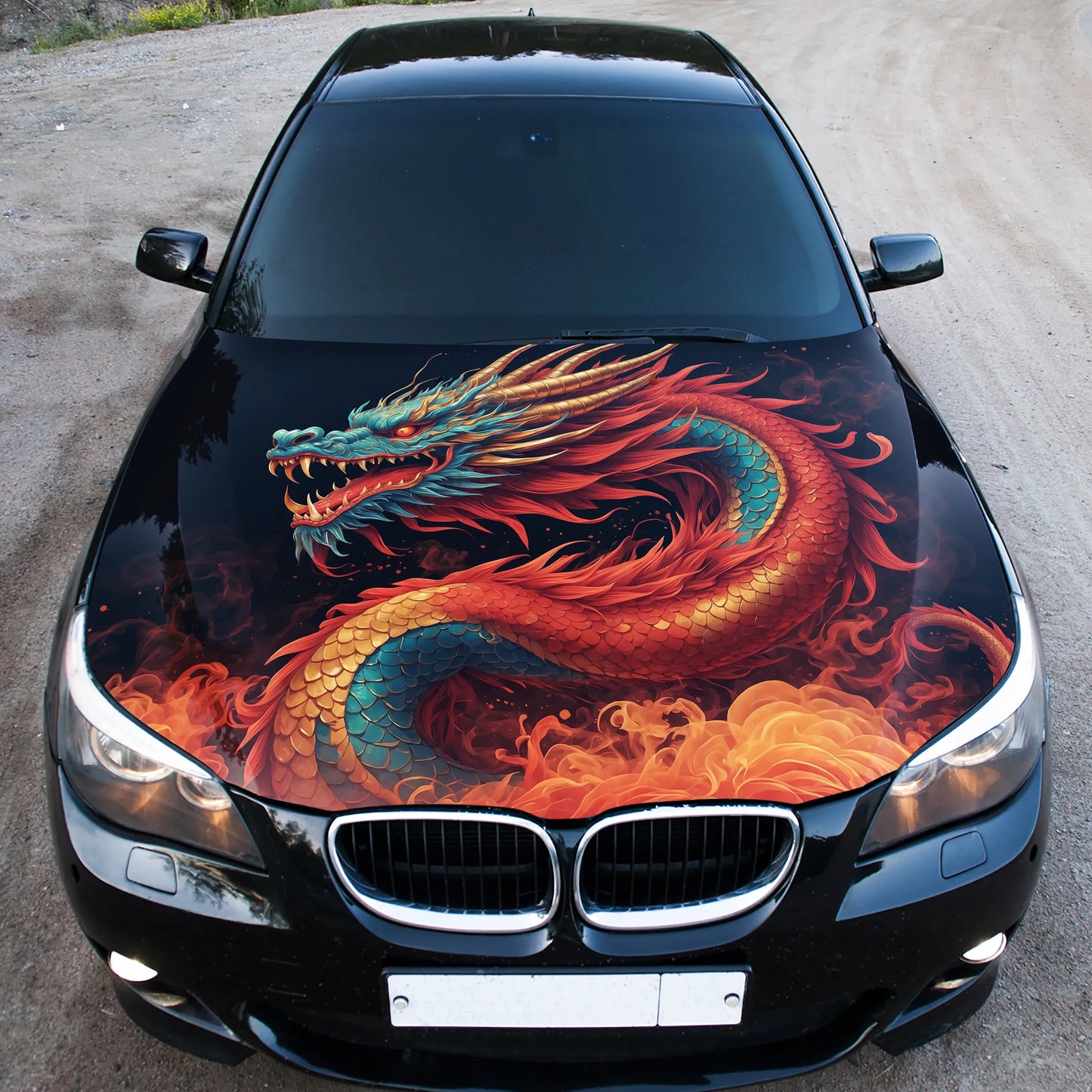 Japanese Dragon Hood Wrap – Custom Vinyl Decal for Cars, Trucks & SUVs, XX