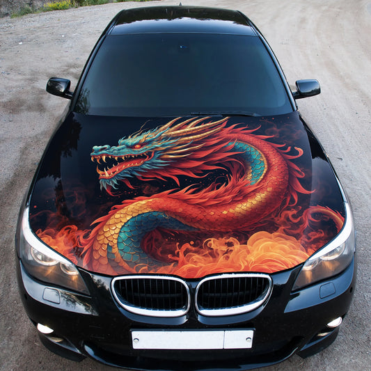 Japanese Dragon Hood Wrap – Custom Vinyl Decal for Cars, Trucks & SUVs, XX