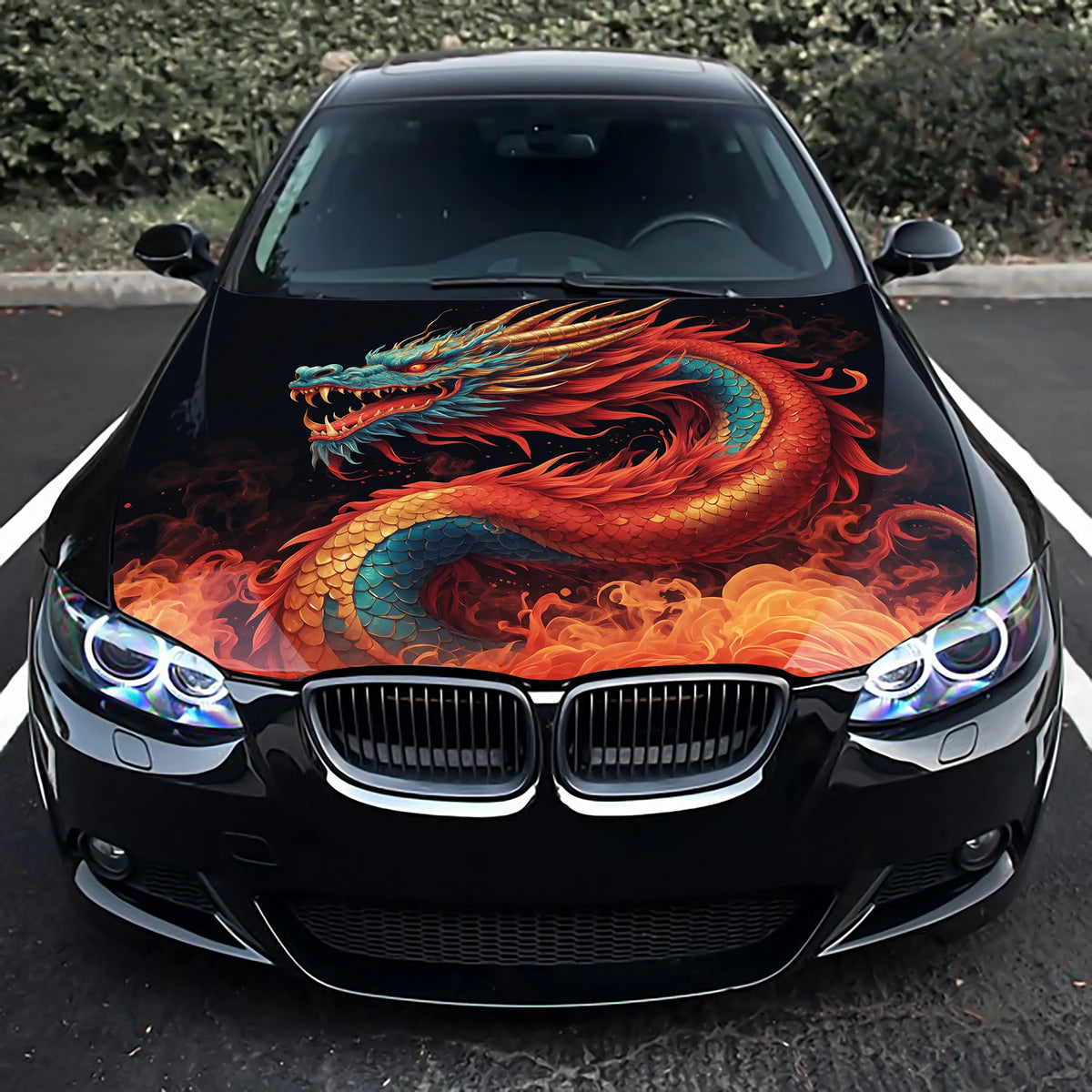 Japanese Dragon Hood Wrap – Custom Vinyl Decal for Cars, Trucks & SUVs, XX
