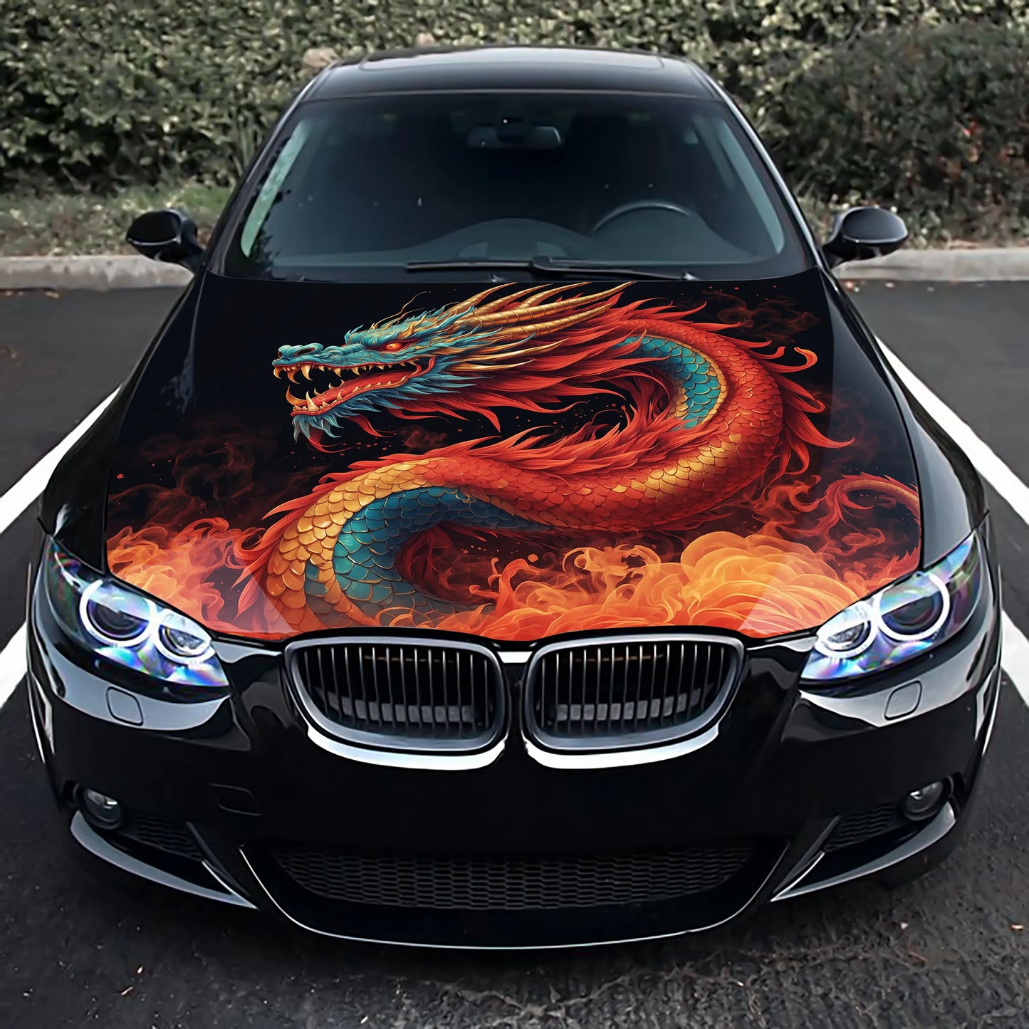 Japanese Dragon Hood Wrap – Custom Vinyl Decal for Cars, Trucks & SUVs, XX