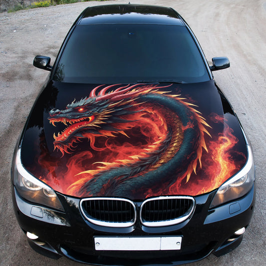 Japanese Dragon Hood Wrap – Custom Vinyl Decal for Cars, Trucks & SUVs, XXL