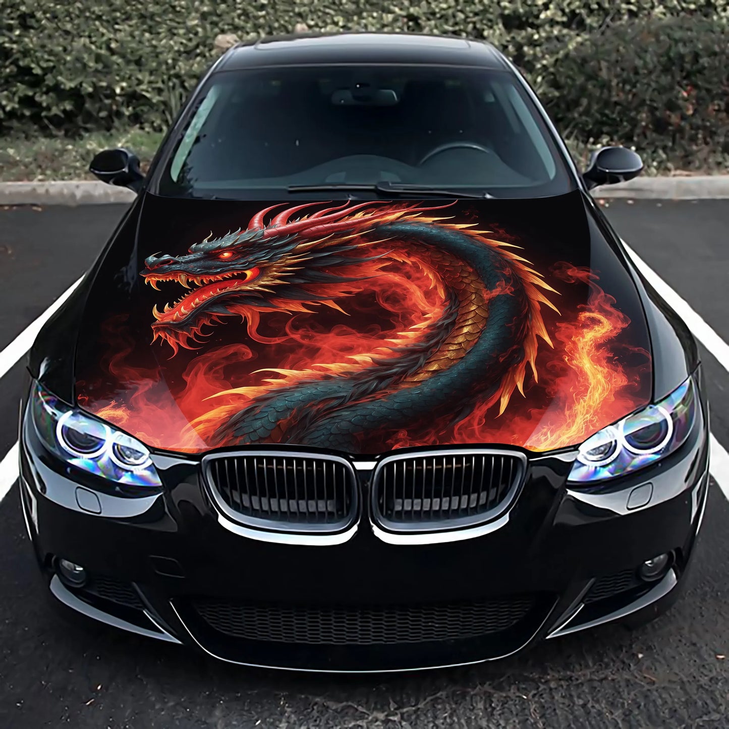 Japanese Dragon Hood Wrap – Custom Vinyl Decal for Cars, Trucks & SUVs, XXL