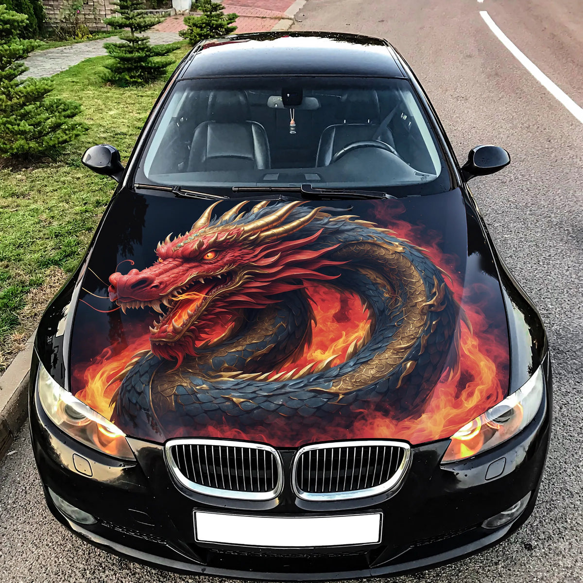 Japanese Dragon Hood Wrap – Custom Vinyl Decal for Cars, Trucks & SUVs, ZZ
