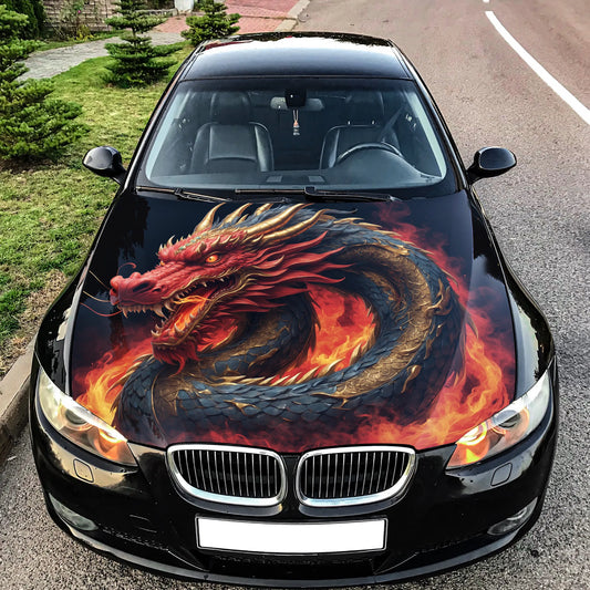 Japanese Dragon Hood Wrap – Custom Vinyl Decal for Cars, Trucks & SUVs, ZZ