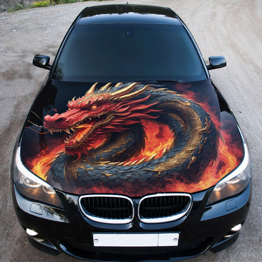 Japanese Dragon Hood Wrap – Custom Vinyl Decal for Cars, Trucks & SUVs, ZZ
