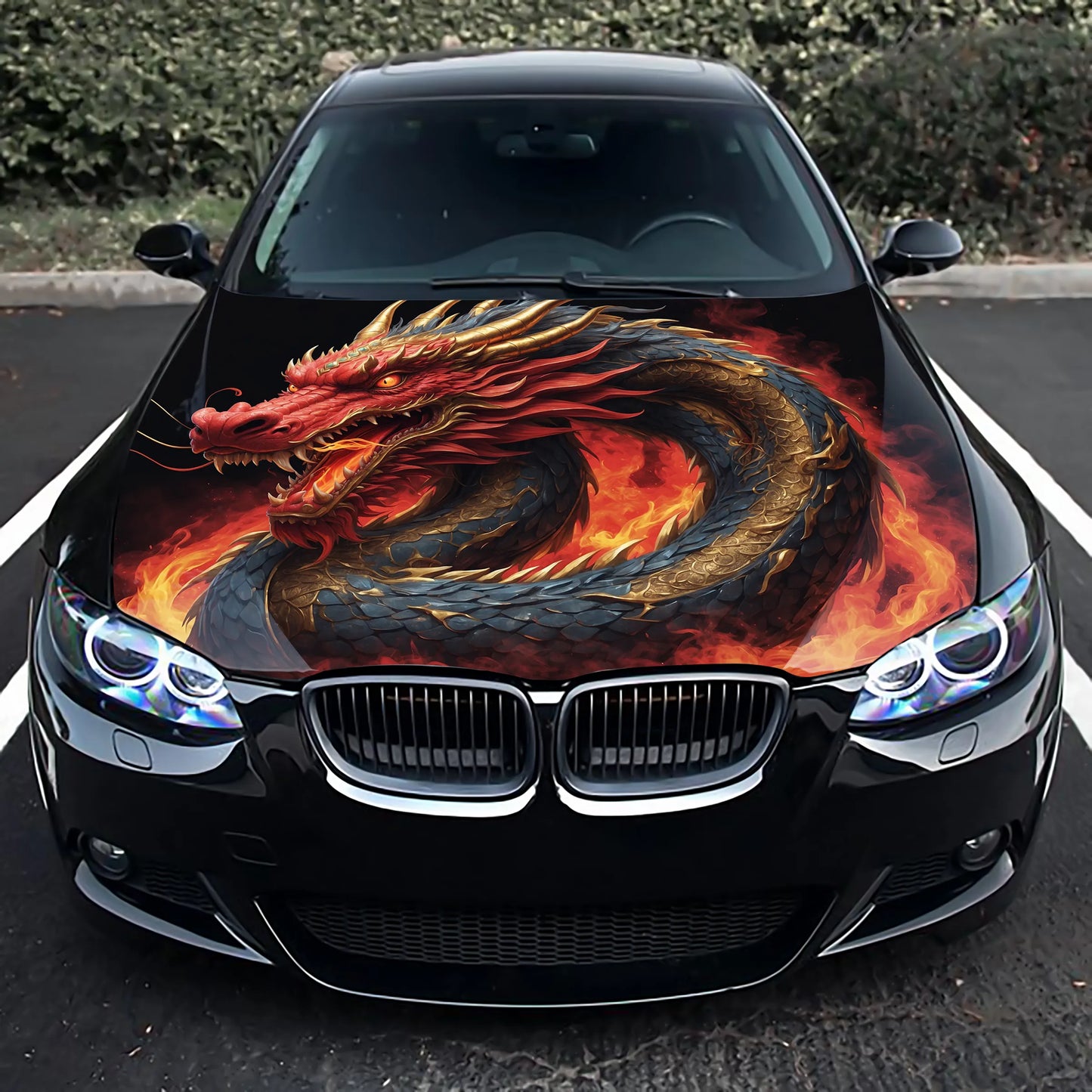 Japanese Dragon Hood Wrap – Custom Vinyl Decal for Cars, Trucks & SUVs, ZZ